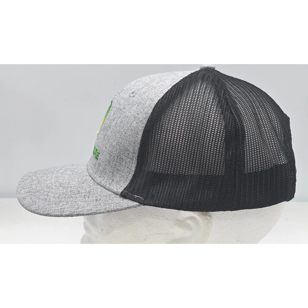 John Deere Trucker Hat Grey Black Embroidered Logo Snapback